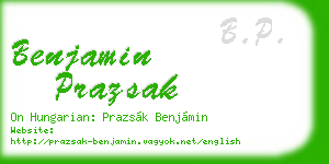 benjamin prazsak business card